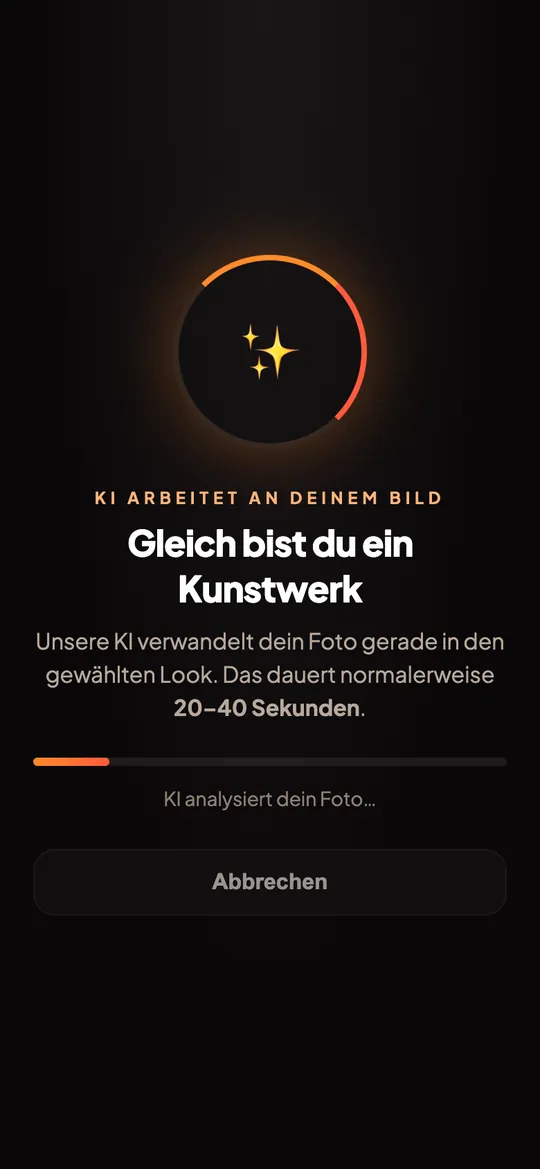 Warteanzeige: KI arbeitet an deinem Bild