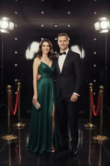 KI-Look Red Carpet: Auftritt auf dem roten Teppich, mit Absperrkordeln und Scheinwerfern.